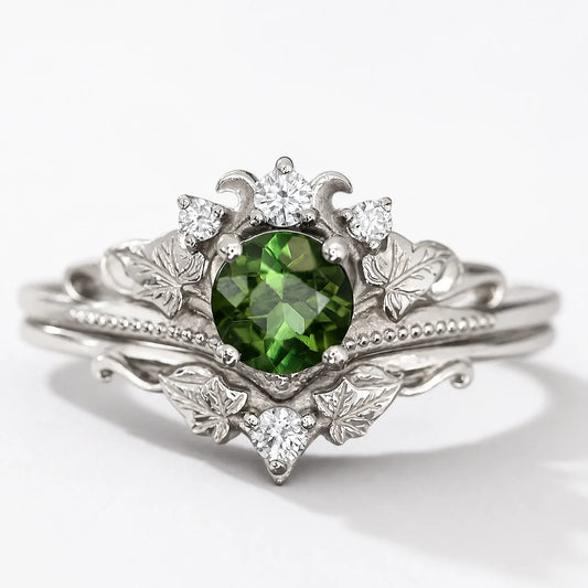 Emerald Goddess Moon Ring studio product photo