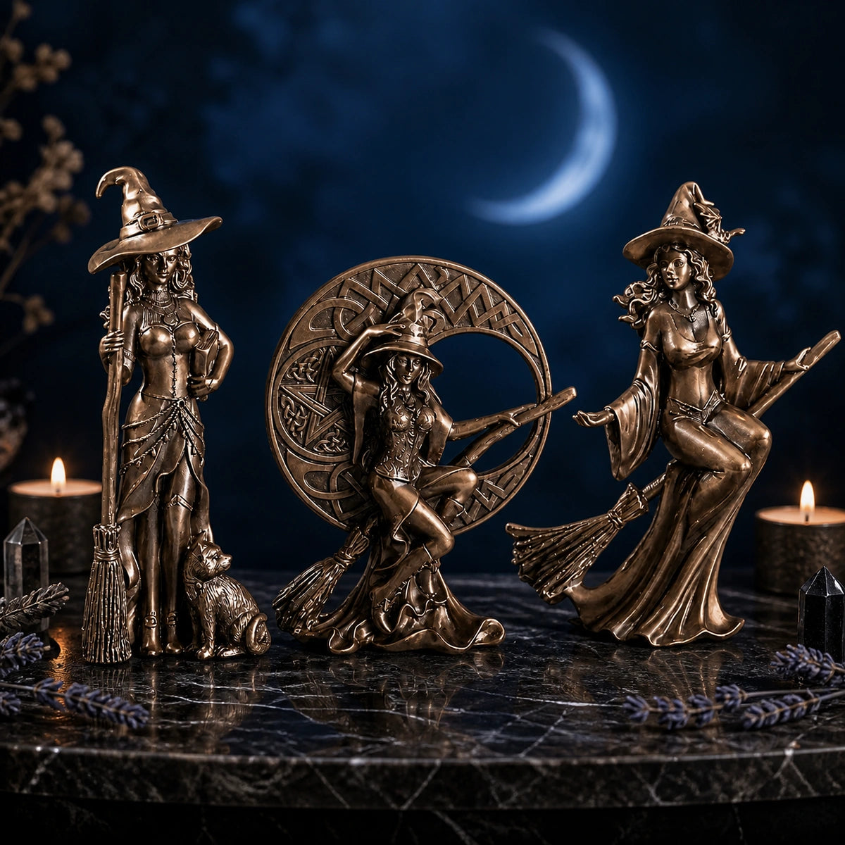 Enchanted Witch Trio Figurines