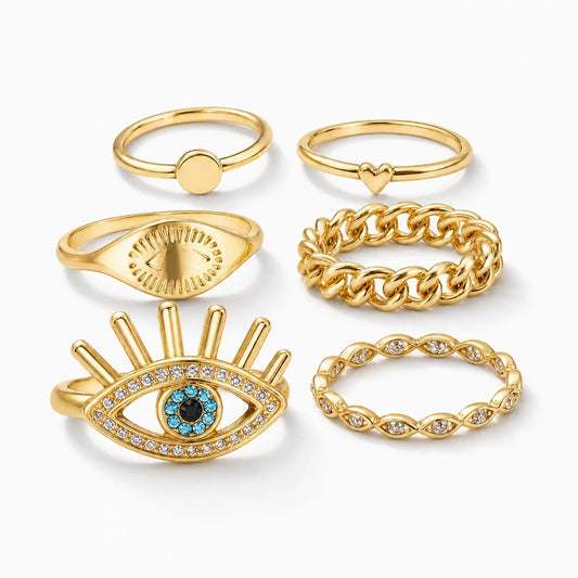 Evil Eye Ring Set studio product photo