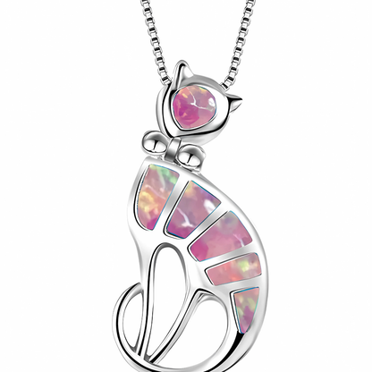 Feline Magick Fire Opal Necklace