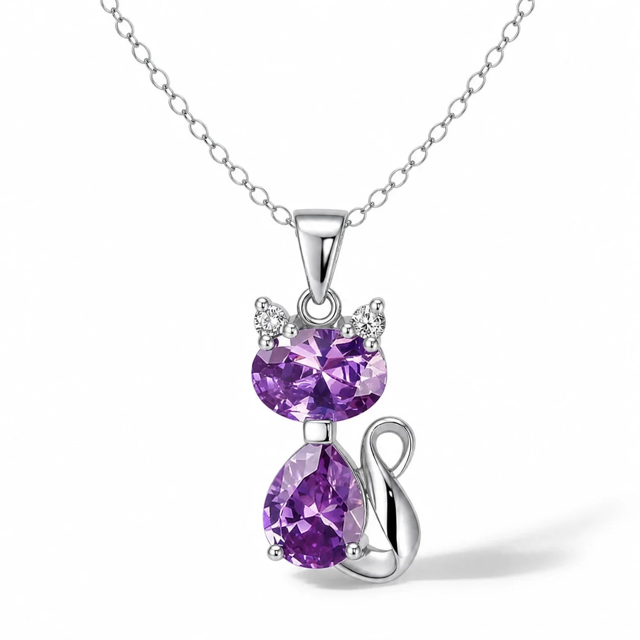 Feline Protection Amulet Necklace studio product photo