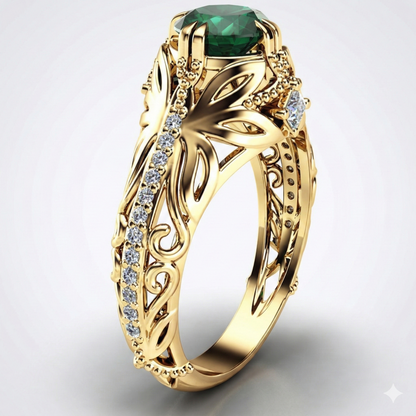 Emerald Grove Guardian Ring