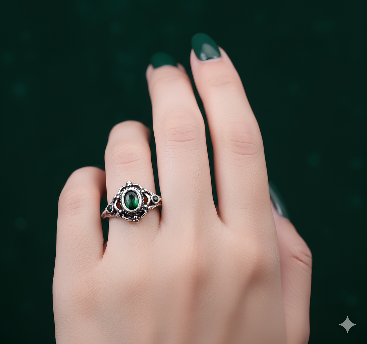 Anillo interior de diosa verde