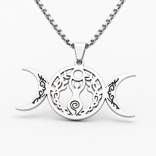 Goddess Fertility Moon Necklace studio product photo