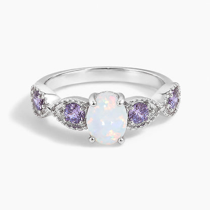 AMETHYST & FIRE OPAL GODDESS RING
