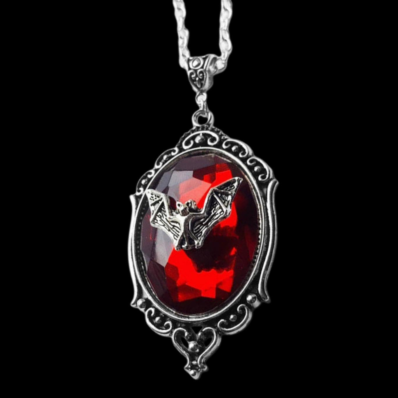 Gothic Elegance: Vintage Ruby Necklace for Modern Witches