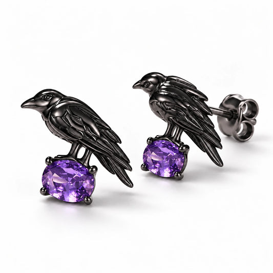 Midnight Raven Crystal Stud Earrings studio product photo