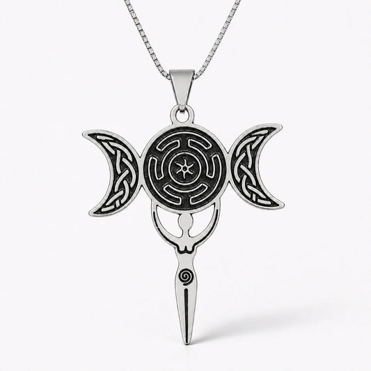 Hecate's Wheel Moon Necklace studio product photo