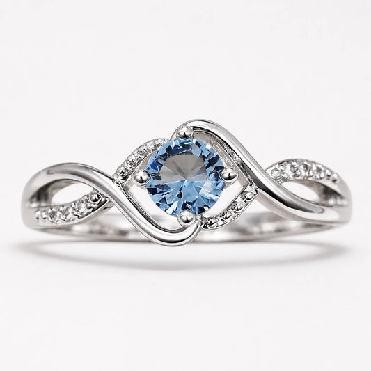Infinite Sky Crystal Blue Ring studio product photo