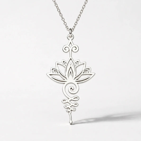 Lotus Spiral Necklace studio product photo