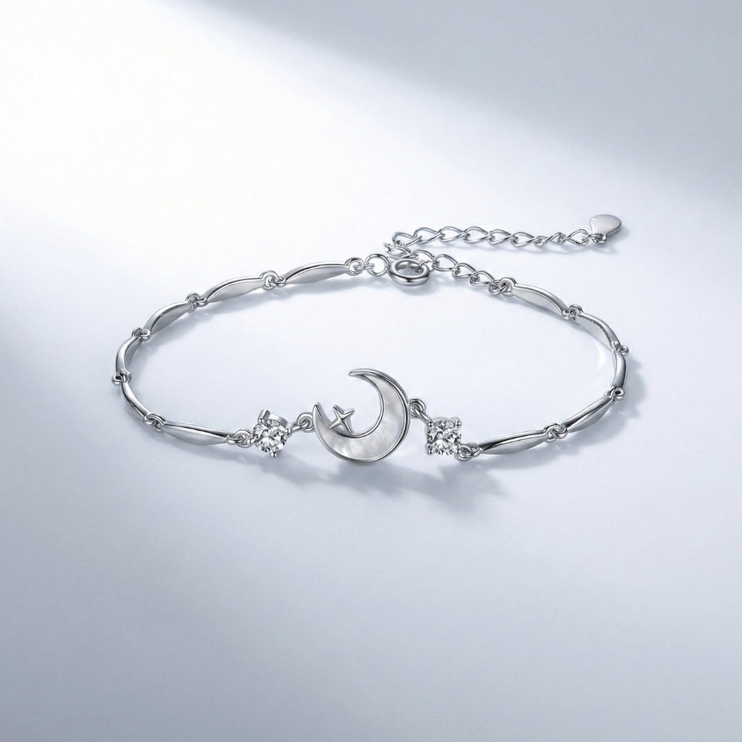Lunar Grace Crescent Chain Bracelet