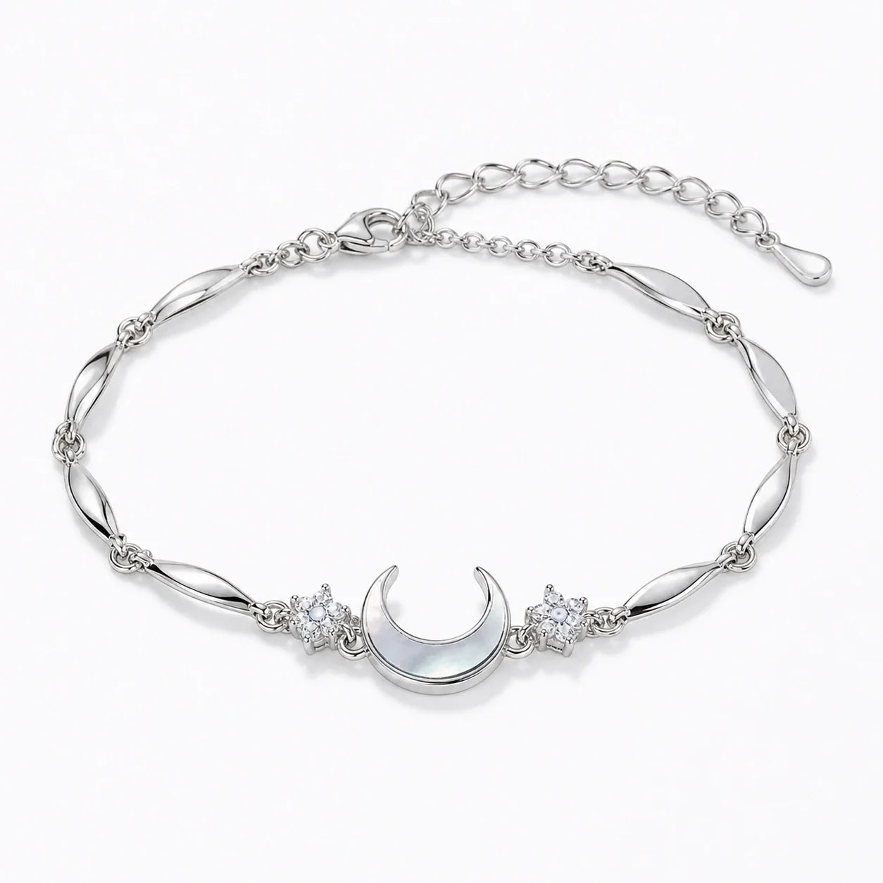 Lunar Grace Crescent Chain Bracelet studio product photo