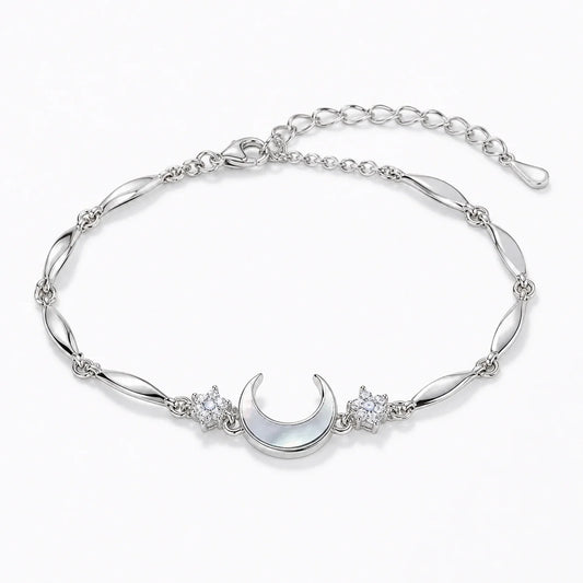 Lunar Grace Crescent Chain Bracelet studio product photo