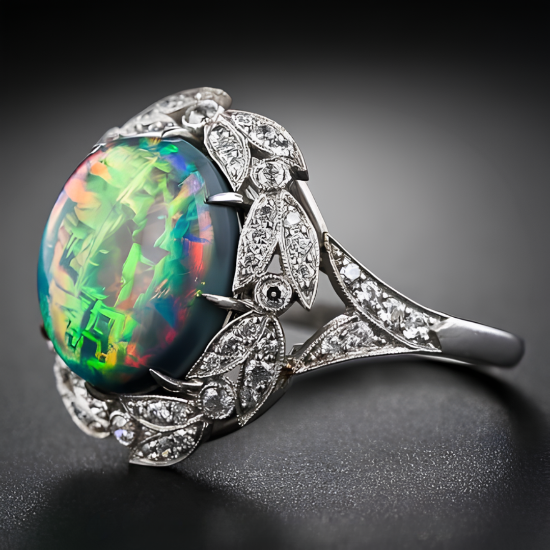 Green Opal Grove Aura Ring