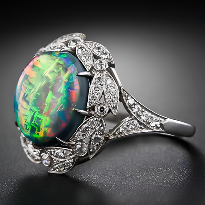 Green Opal Grove Aura Ring
