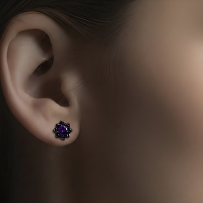 Shadow Petal Crystal Earrings