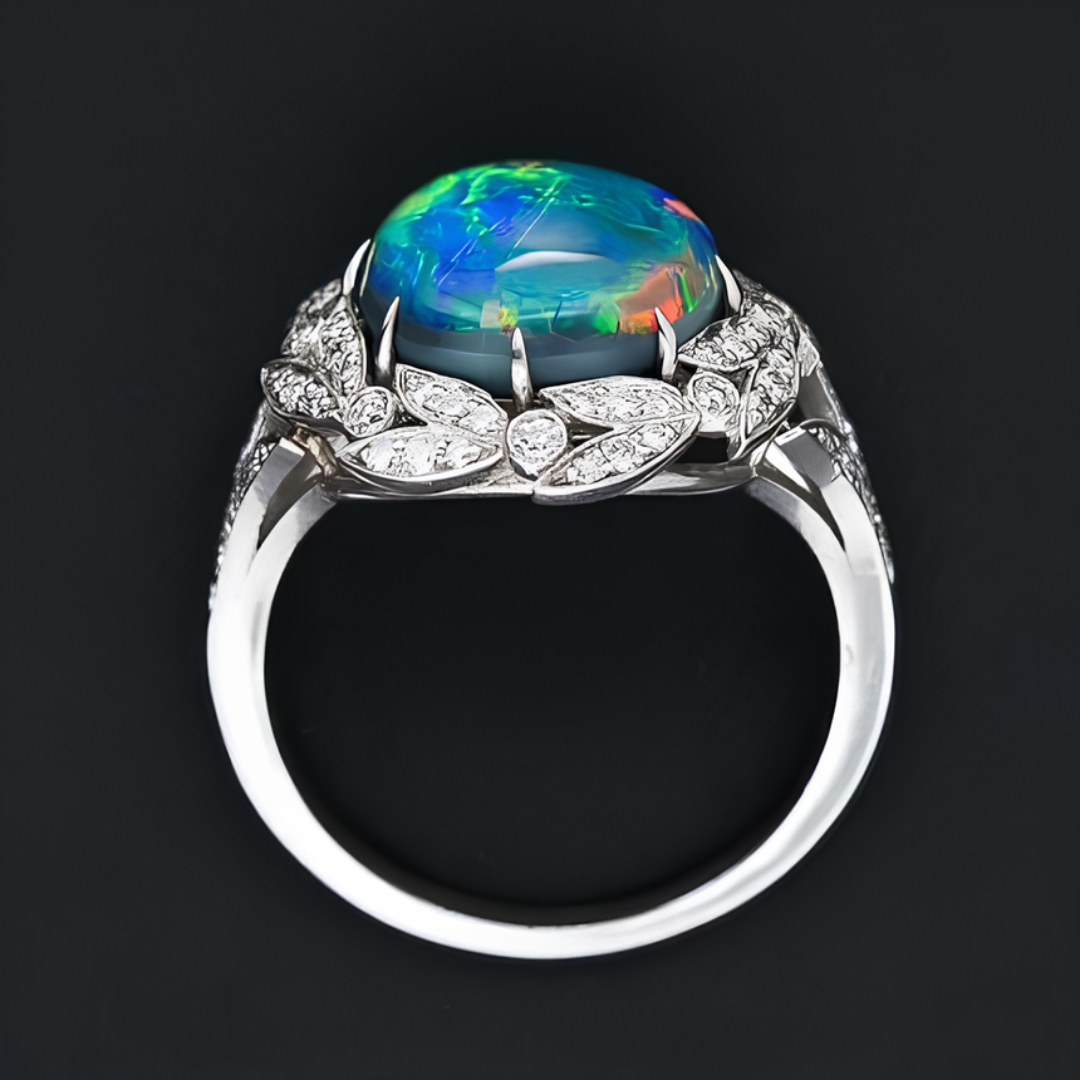 Green Opal Grove Aura Ring