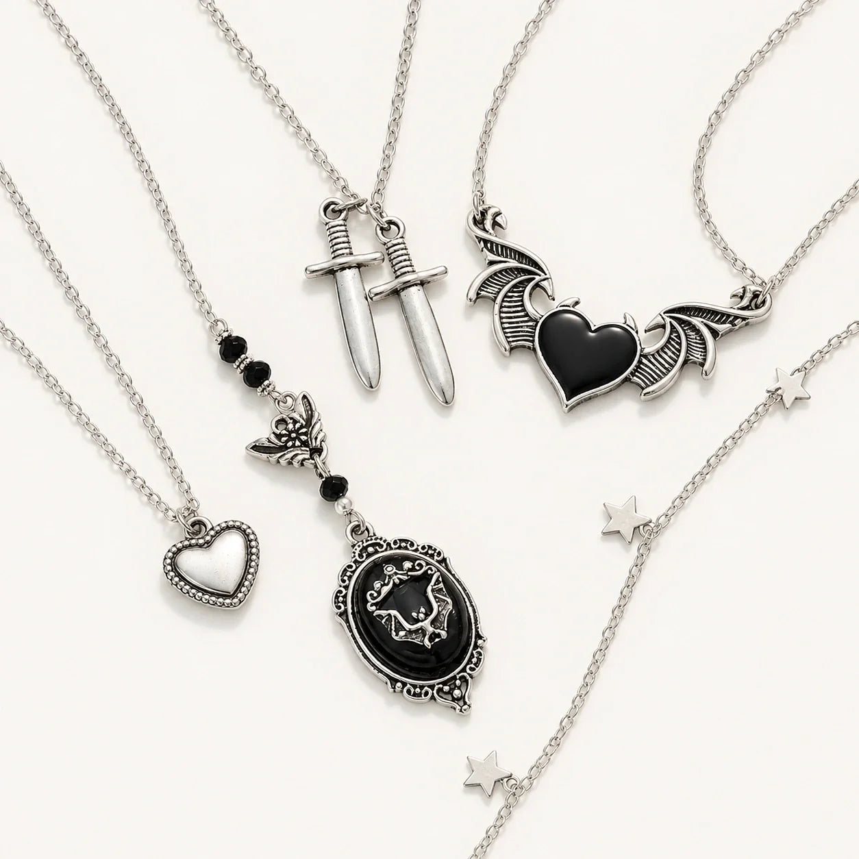 Midnight Ritual Necklace Set on a near-white studio background