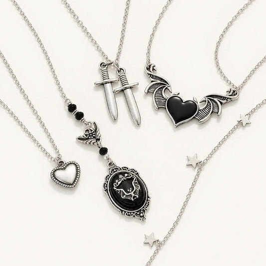 Midnight Ritual Necklace Set on a near-white studio background