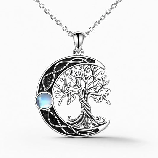Moon Tree of Life Necklace studio product photo