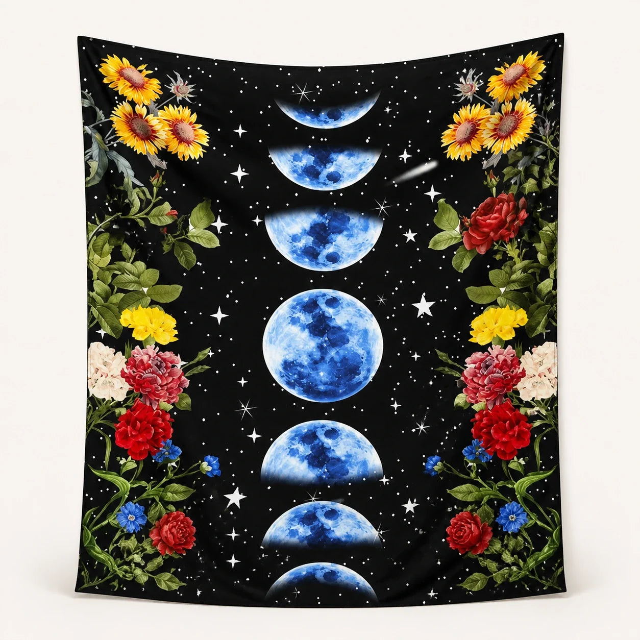 Moonflower Moon Phase Tapestry studio product photo