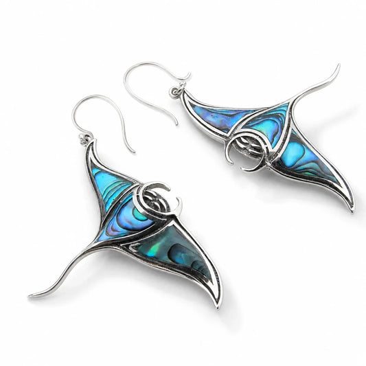 Moonlit Sea Manta Earrings studio product photo