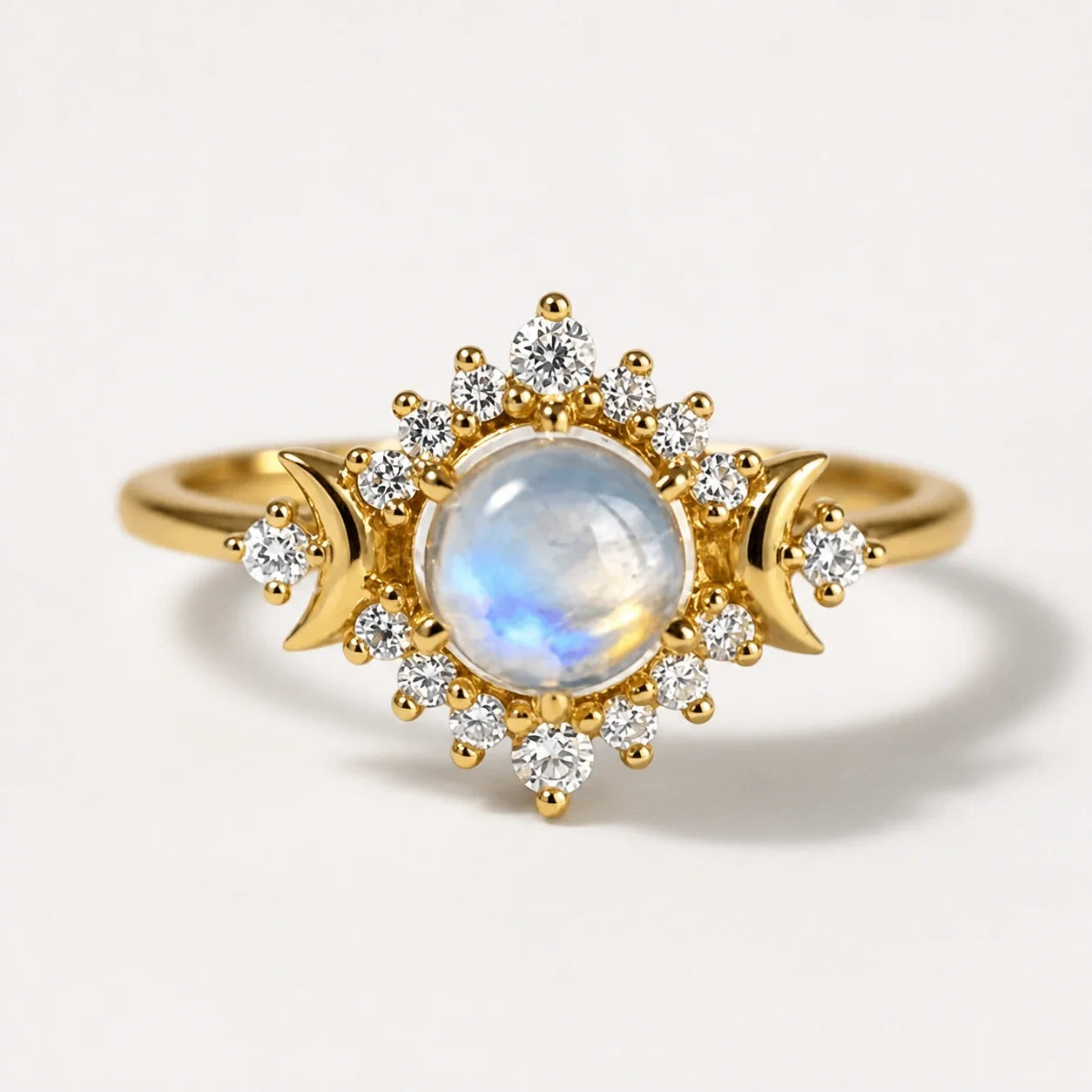 Moonstone Crescent Ring studio product photo