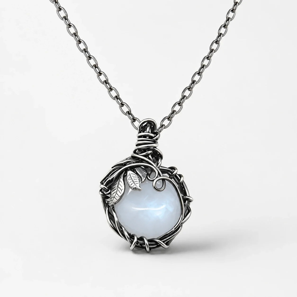 Moonstone Lunar Necklace studio product photo