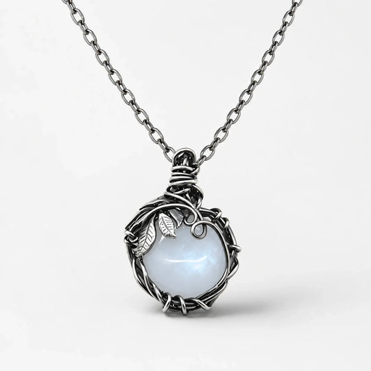 Moonstone Lunar Necklace studio product photo