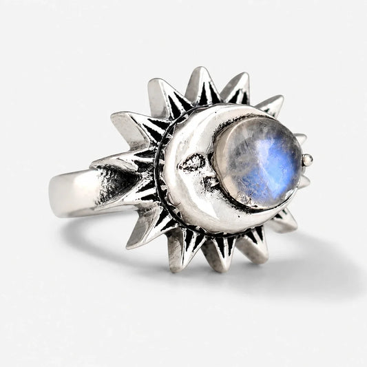 Moonstone Sunburst Ring studio product photo