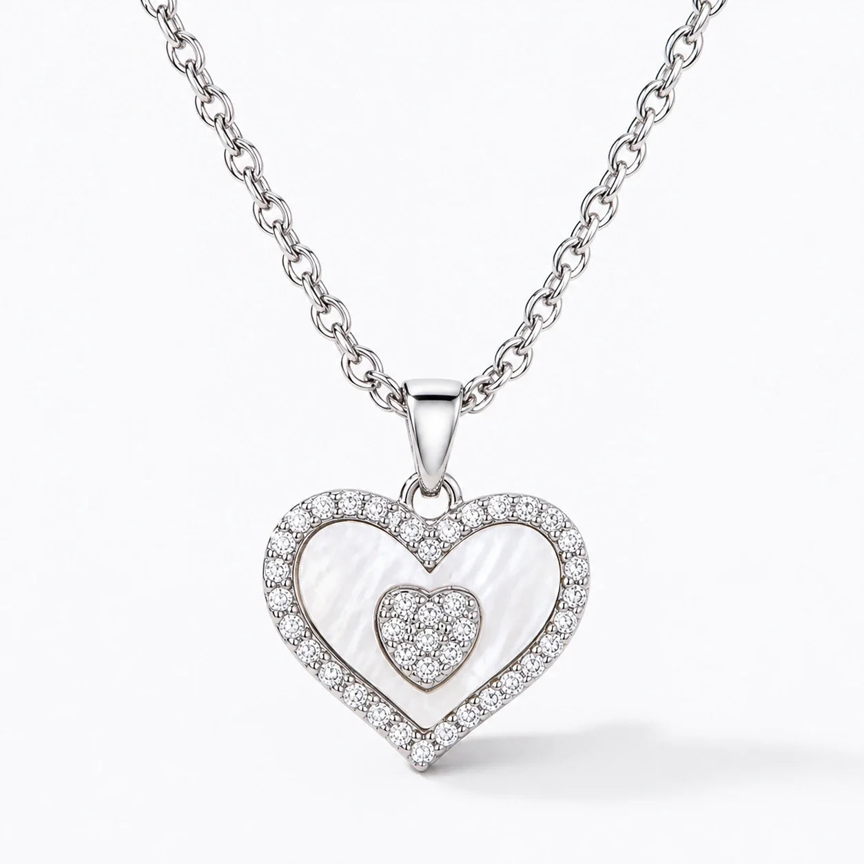 Mystic Heart Crystal Necklace studio product photo