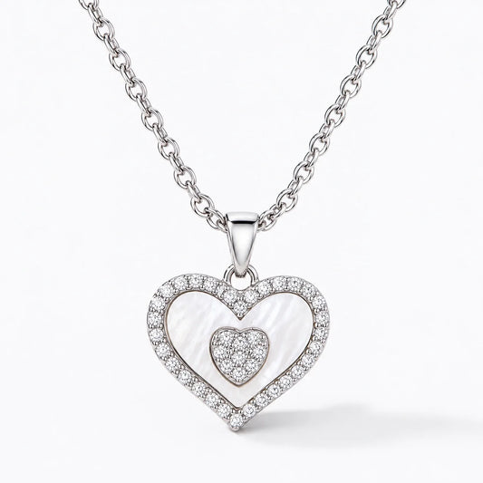 Mystic Heart Crystal Necklace studio product photo