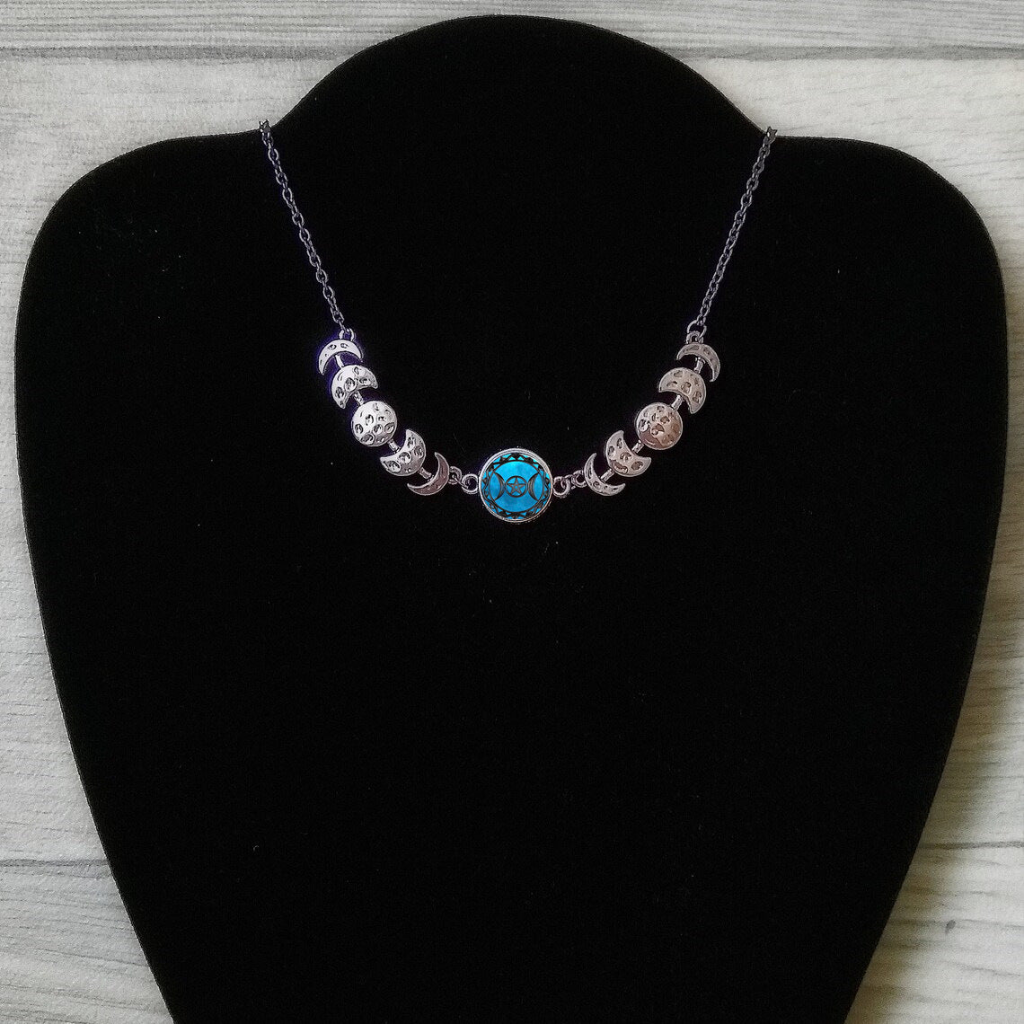 Mystical Crescent Moon Choker Necklace