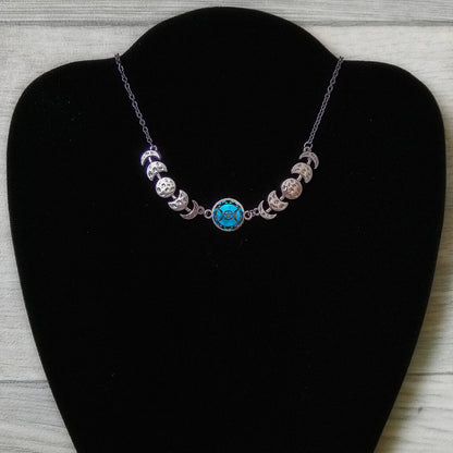 Mystical Crescent Moon Choker Necklace