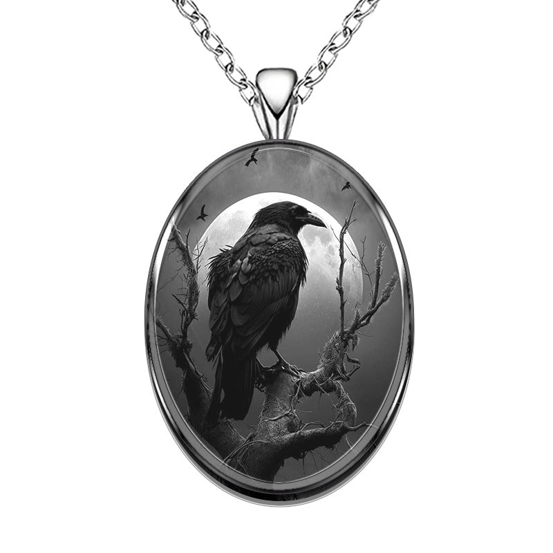 Mystical Crow Necklace: Embrace Halloween's Dark Elegance