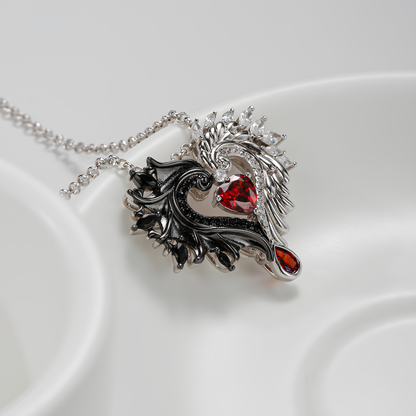 Wings of Light and Shadow Love Necklace