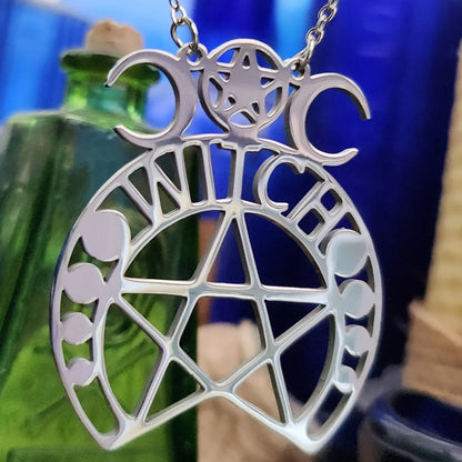 Witch’s Triple Moon Pentacle Necklace