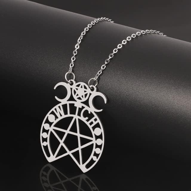 Witch’s Triple Moon Pentacle Necklace