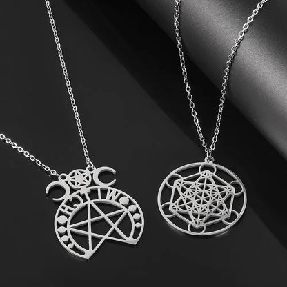 Witch’s Triple Moon Pentacle Necklace