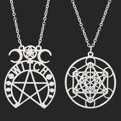 Witch’s Triple Moon Pentacle Necklace