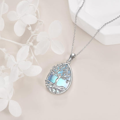 Tree of Life Moon Drop Necklace