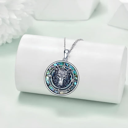 Celestial Wolf Compass Necklace