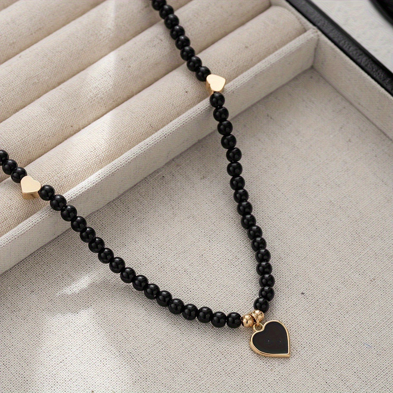 Obsidian Love Bead Necklace