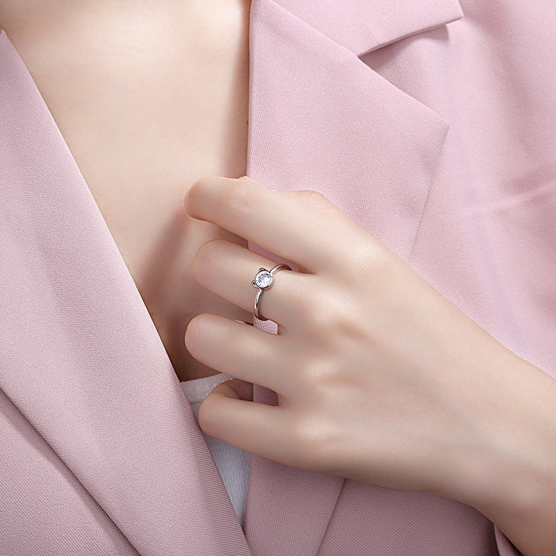 Mystic Catlight Solitaire Ring