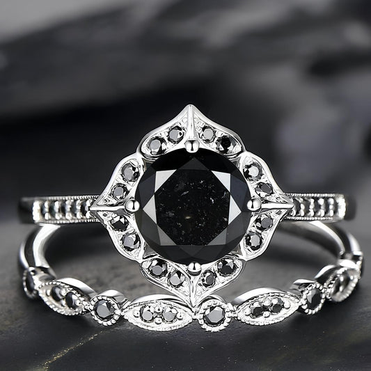 Obsidian Glow Ring Set