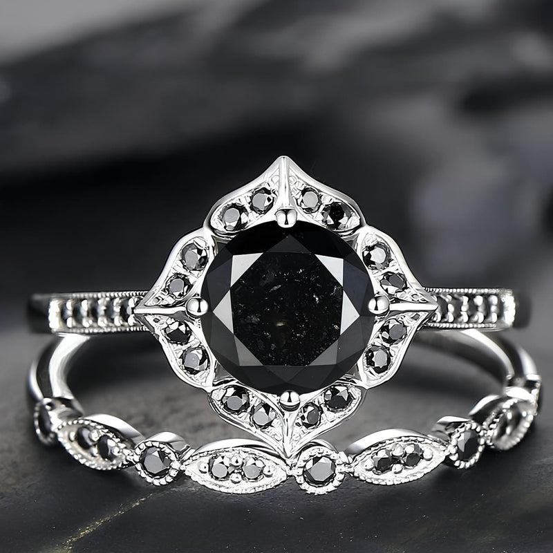 Obsidian Shadow Ring Set