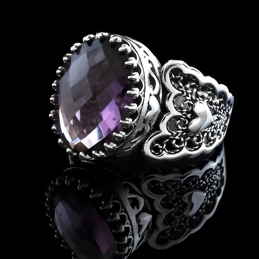 Amethyst Crown of Love Ring