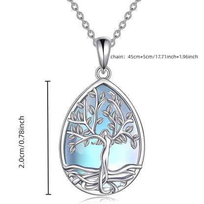 Tree of Life Moon Drop Necklace