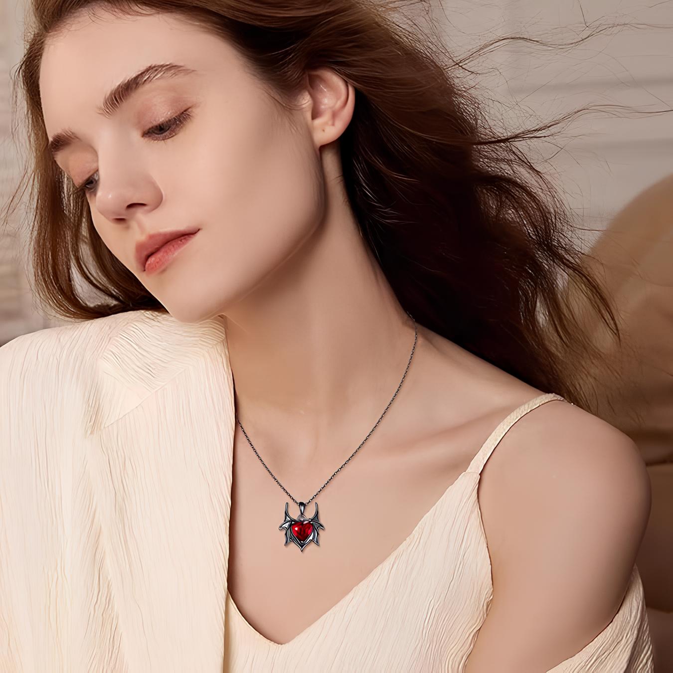 Batwing Crimson Love Necklace