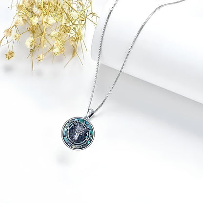 Celestial Wolf Compass Necklace